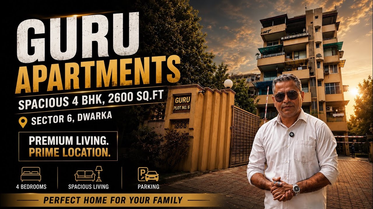 Spacious 4 BHK Flat in Dwarka | Guru Apartments Sector 6 Dwarka Delhi #dreamhome