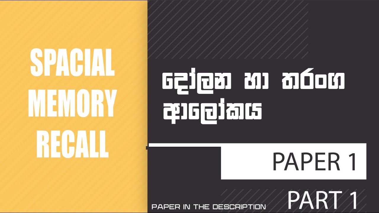 Special Memory Recall paper 01