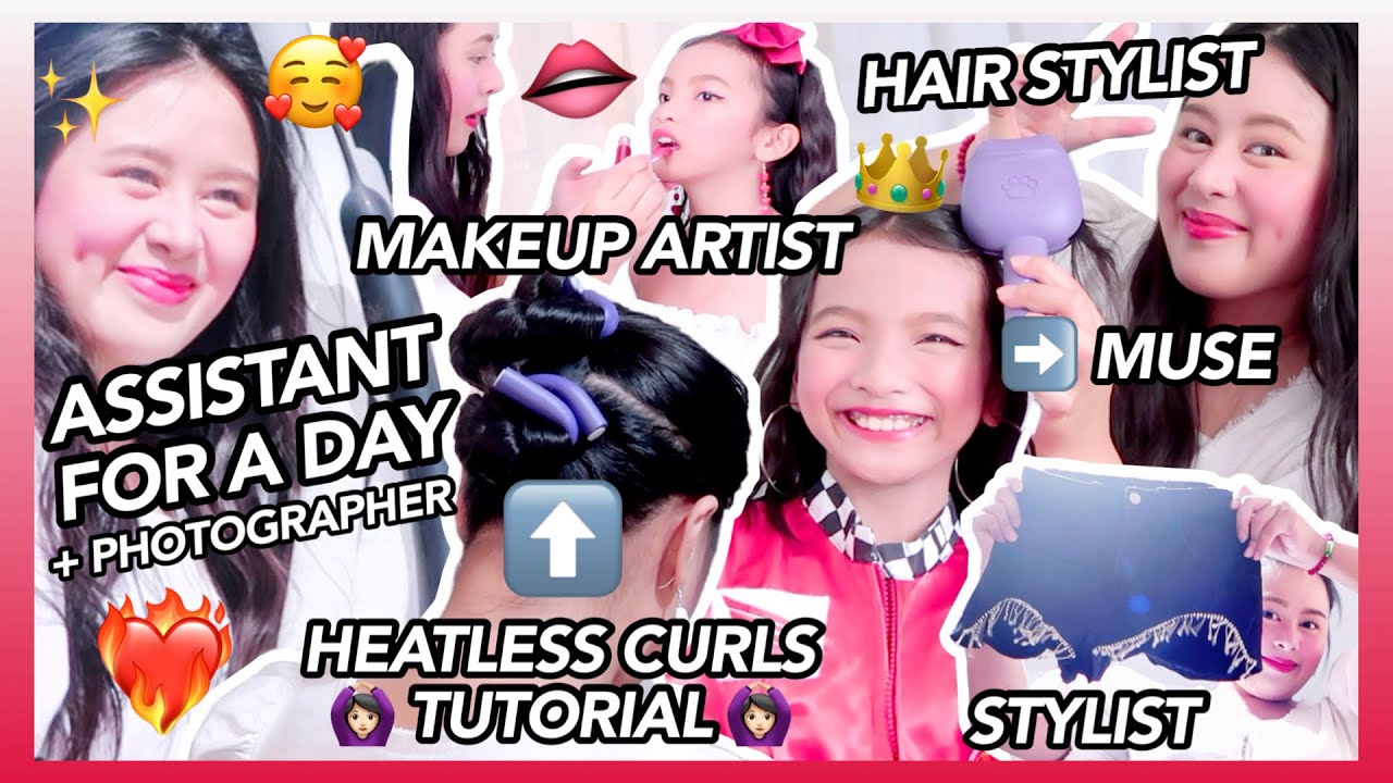 ASSISTANT FOR A DAY ✨ (HAIR STYLIST, MAKEUP ARTIST, PHOTOGRAPHER, STYLIST) + HEATLESS CURLS TUTORIAL