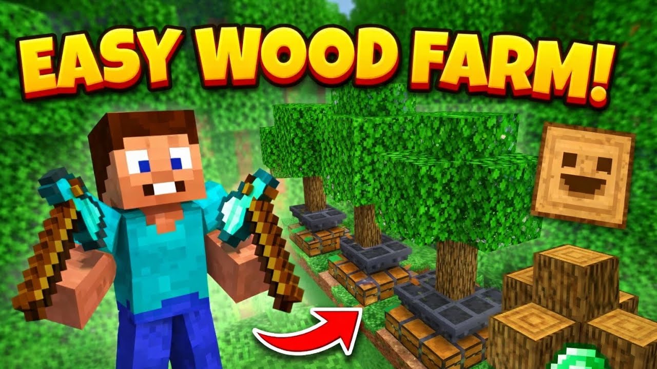 🌳🔥 Minecraft Easy Wood Farm Tutorial | Unlimited Wood Survival