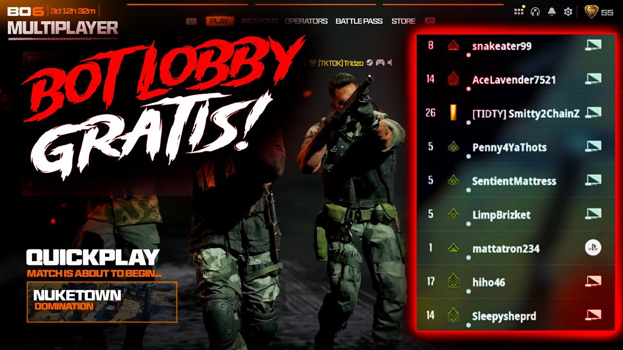 COMO TENER BOT LOBBIES FACILES en MULTIJUGADOR BLACK OPS 6! DESBLOQUEA MATERIA OSCURA Y PRESTIGIO!