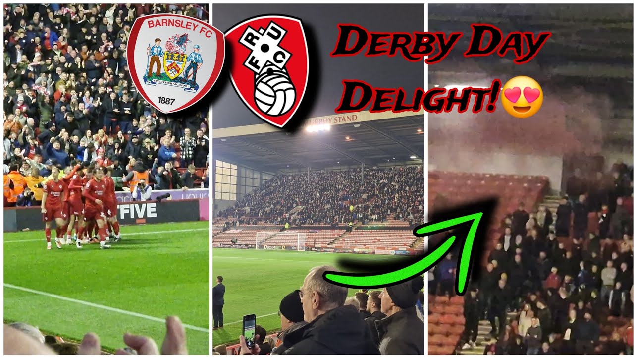 PYROS & DERBY DAY DELIGHT 😍! Barnsley Vs  Rotherham Vlog!