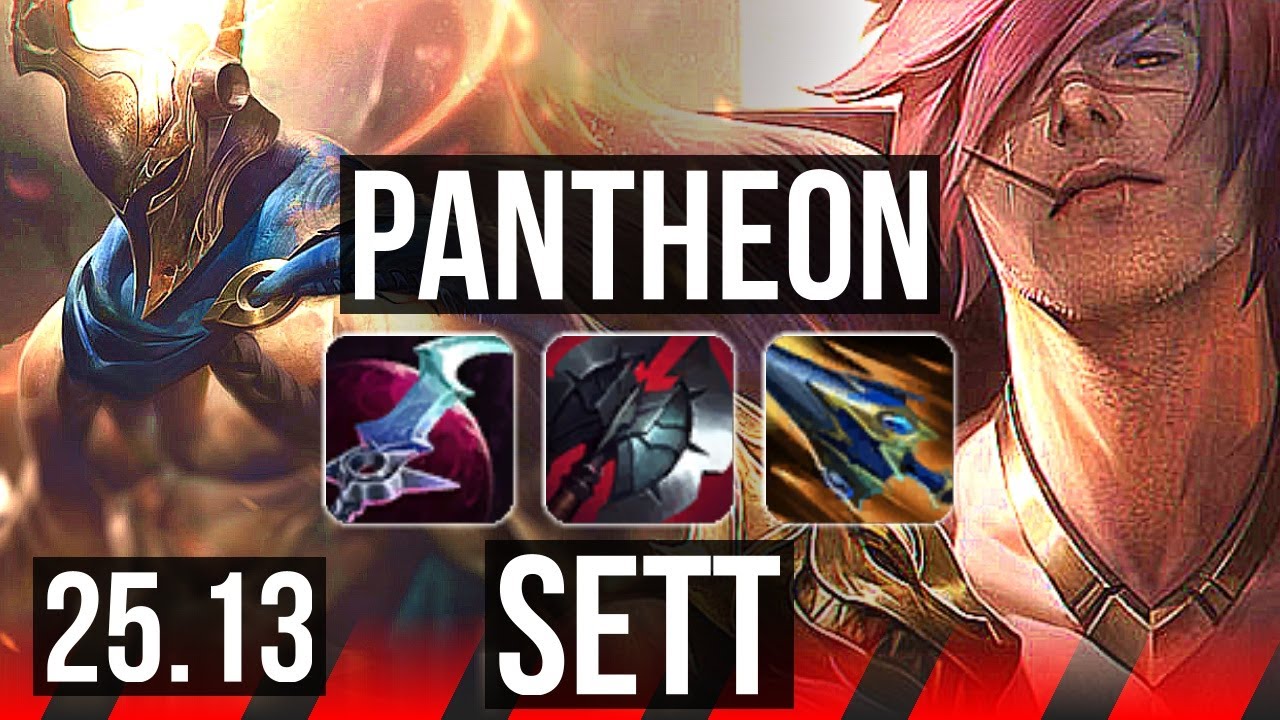 PANTHEON vs SETT (TOP) | 16/2/8, 7 solo kills, Legendary | EUW Master | 25.13