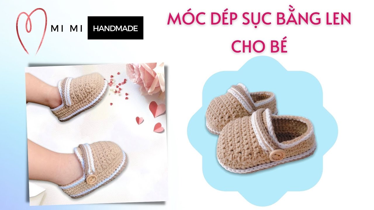 Móc Dép Sục Bằng Len Cho Bé 👶 | Móc Len Dễ Dàng | Easy Crochet Baby Clogs | Mimi Handmade