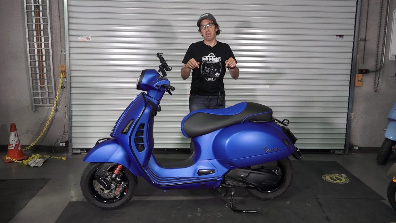 Subtle & Sporty Custom Matte Blue Vespa GTS
