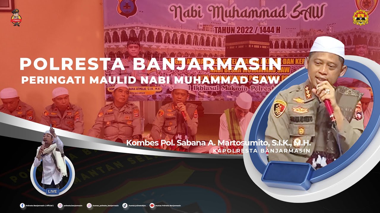 POLRESTA BANJARMASIN PERINGATI MAULID NABI MUHAMMAD SAW