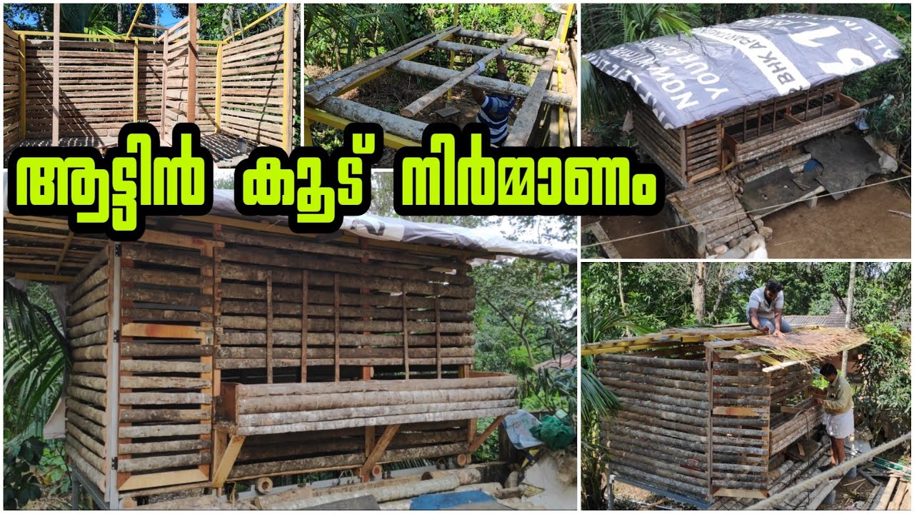 ആട്ടിൻ കൂട് നിർമ്മാണം//Goat shed Making at Low cost