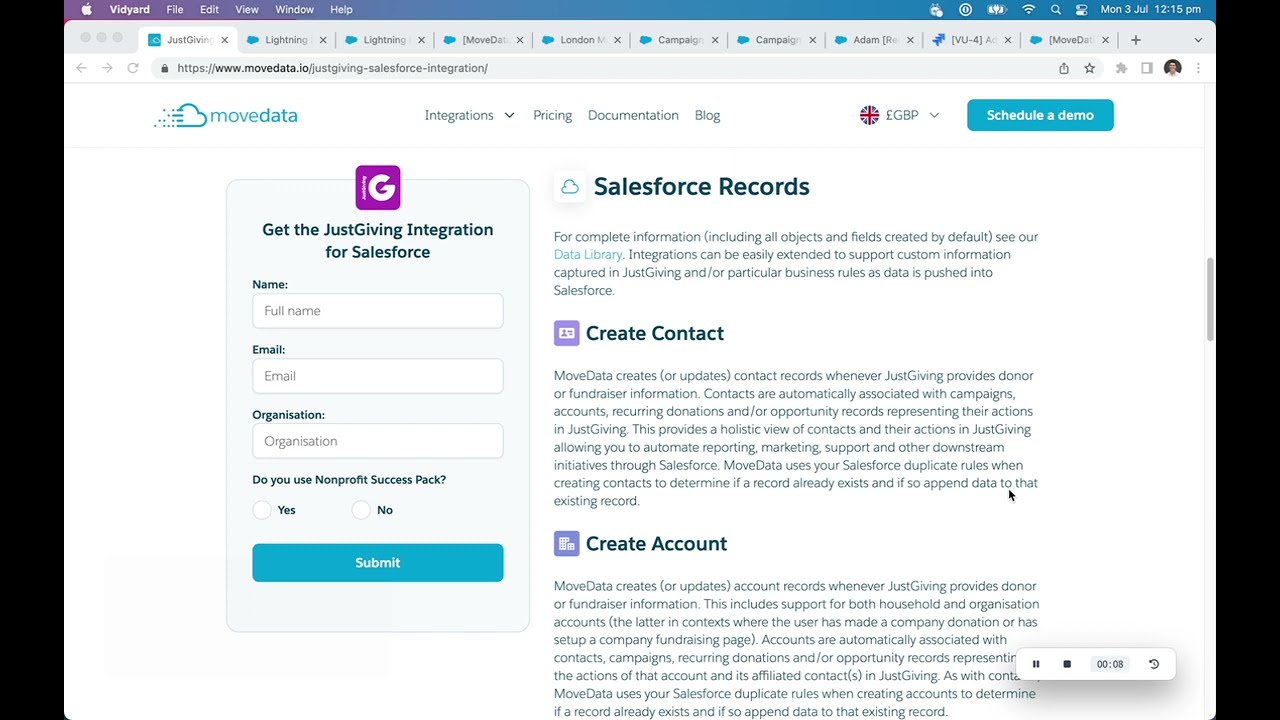 JustGiving to Salesforce Integration