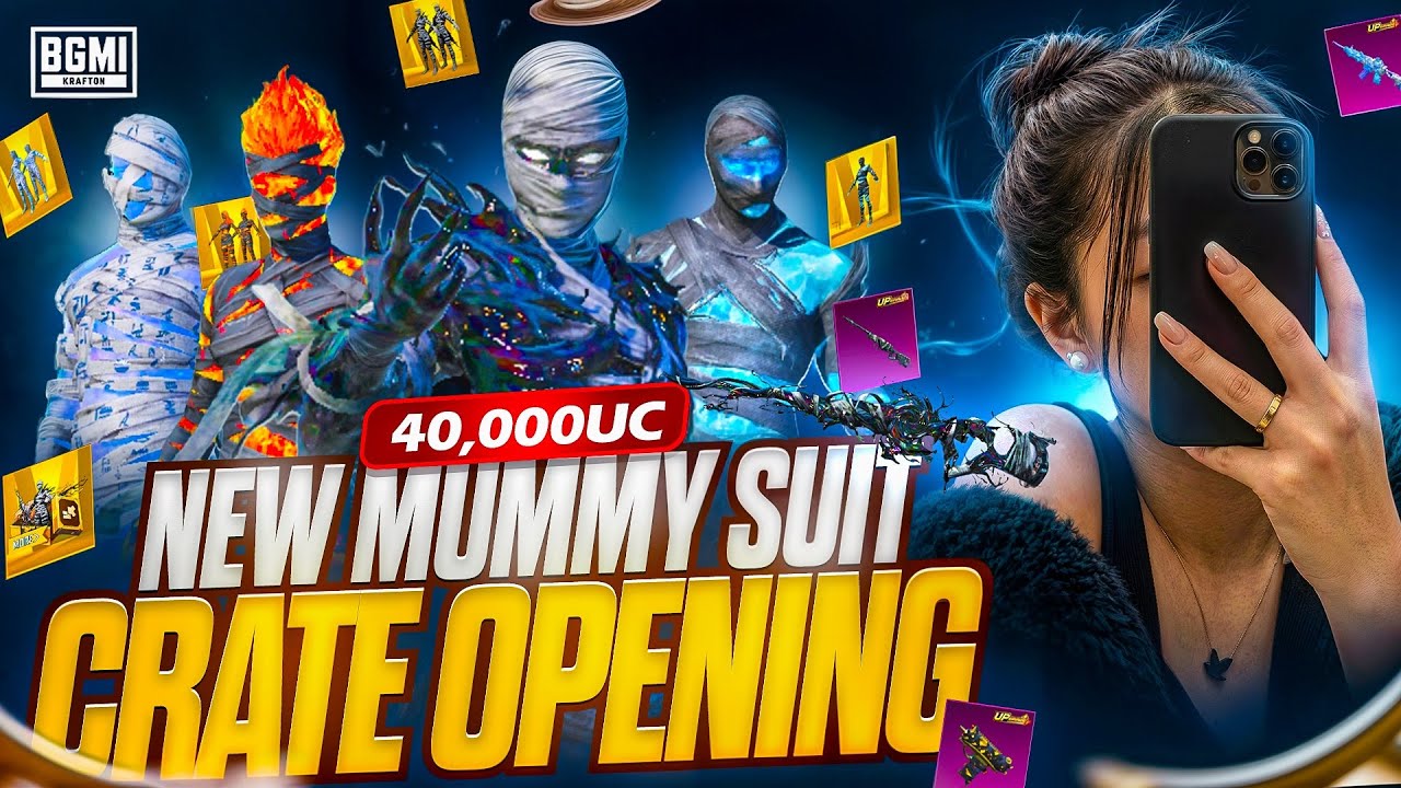 😱NEW MUMMY SET CRATE OPENING | 50000 UC IN BGMI😭 MUMMY SUIT CRATE OPENING #crateopening#bgmi#pubg