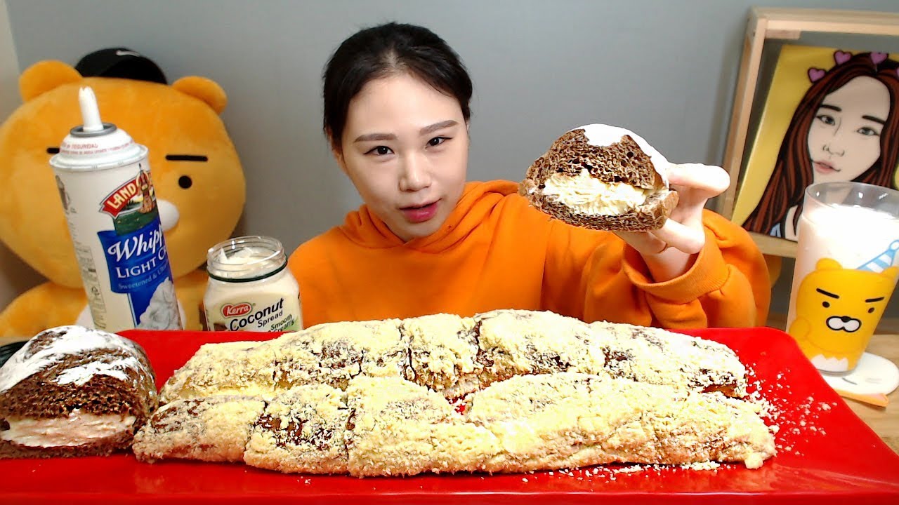생크림스틱 빵 먹방 Mukbang