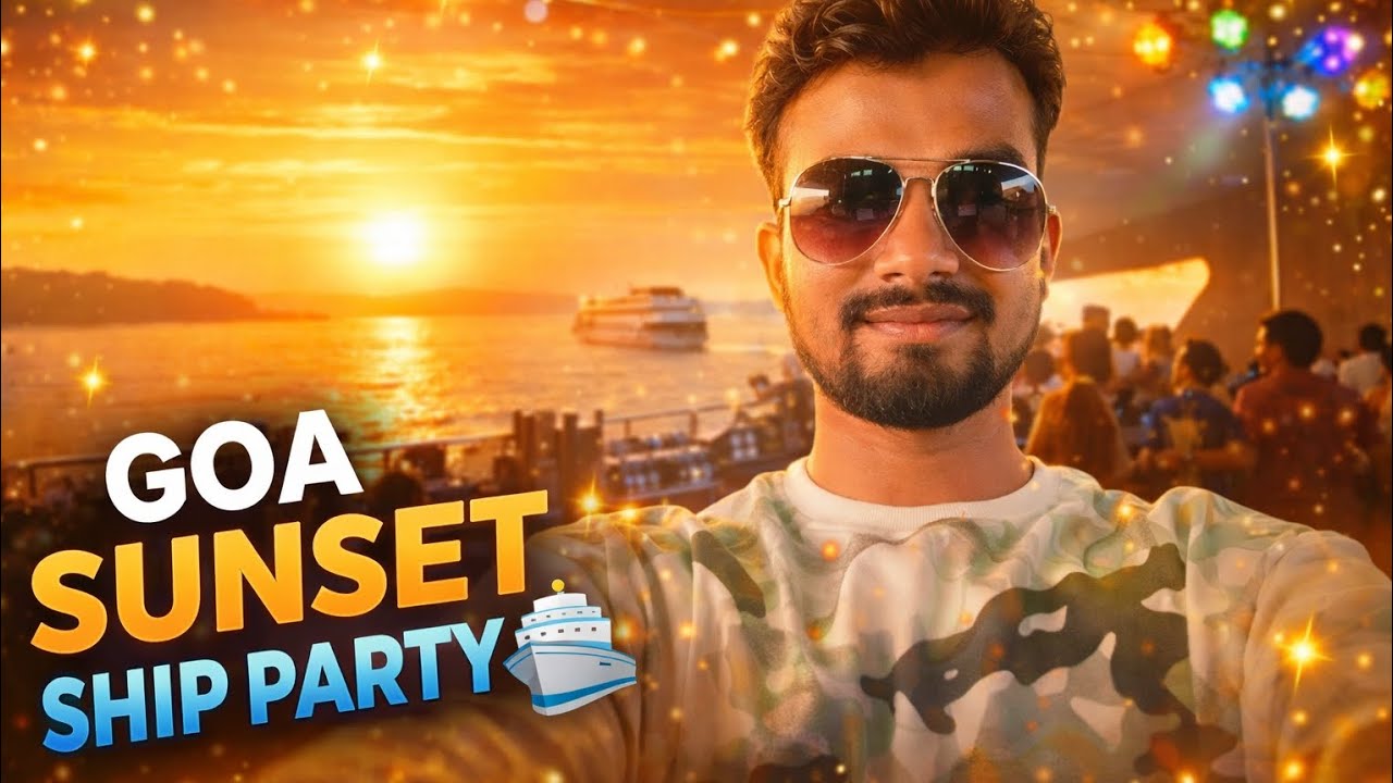 Sunset party Goa.     #goa#sunsetparty #panjim #ship #goatraveling #goatravelvlog 