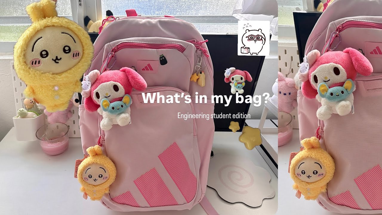 What’s in my bag? 2025/ engineer edition! 🫧| keychain, new bag, stationary & more 🐰~ 