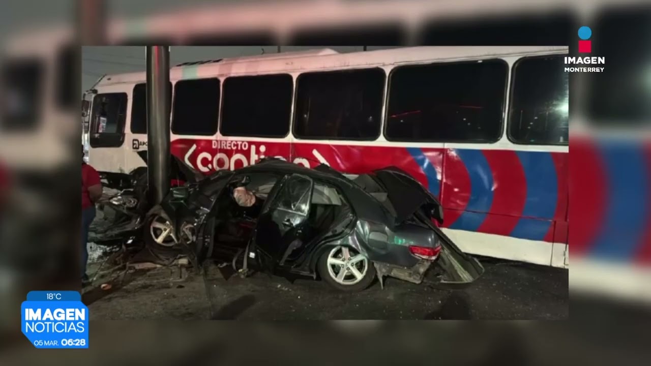 Conductora sobrevive milagrosamente en Monterrey | Noticias MTY primera emisión