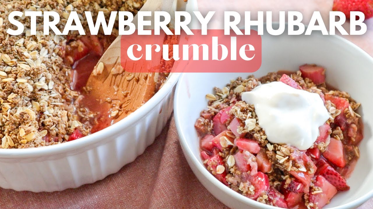 Vegan GF Strawberry Rhubarb Crumble