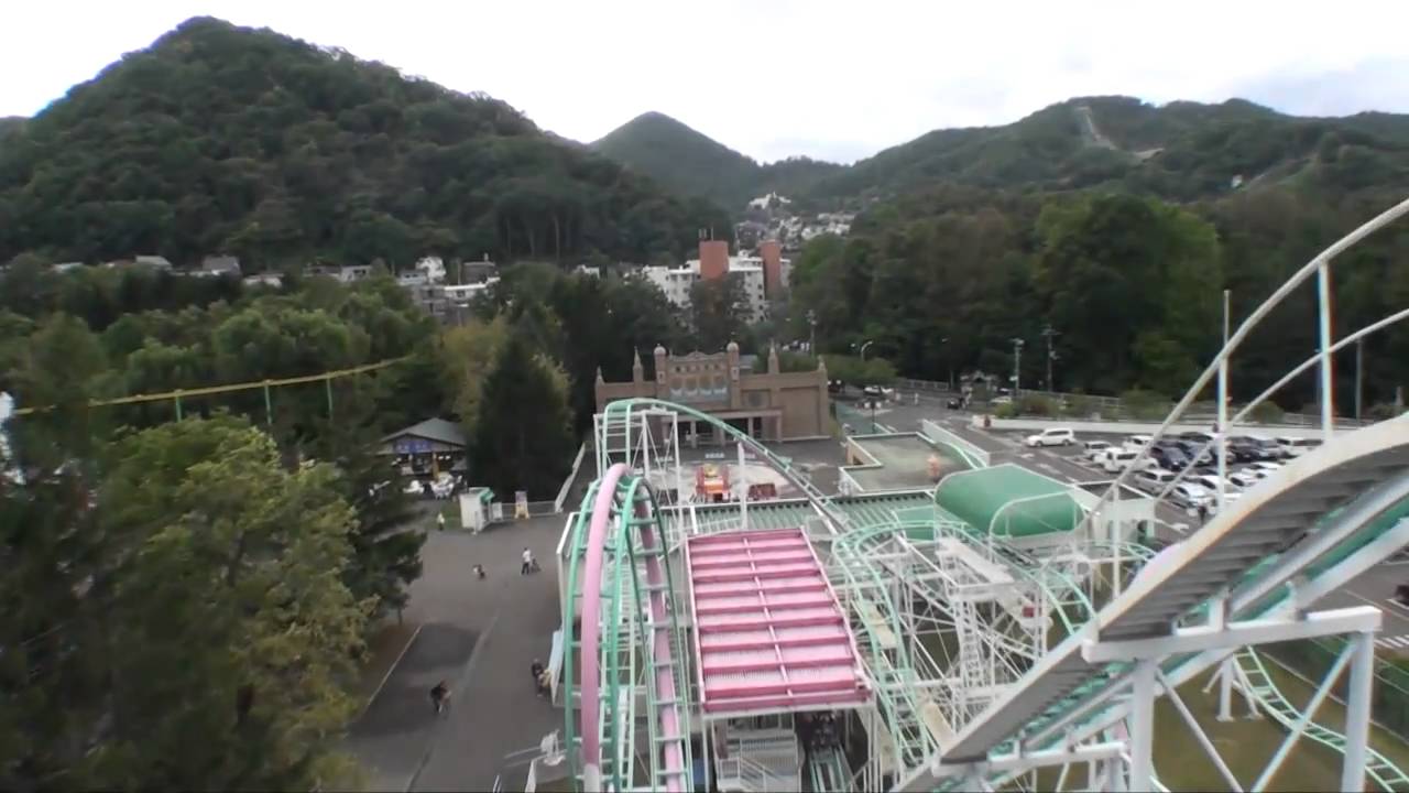 Crazy Togo Loop and Cork Corkscrew Roller Coaster Front Seat POV Onride Maruyama KidLand Japan
