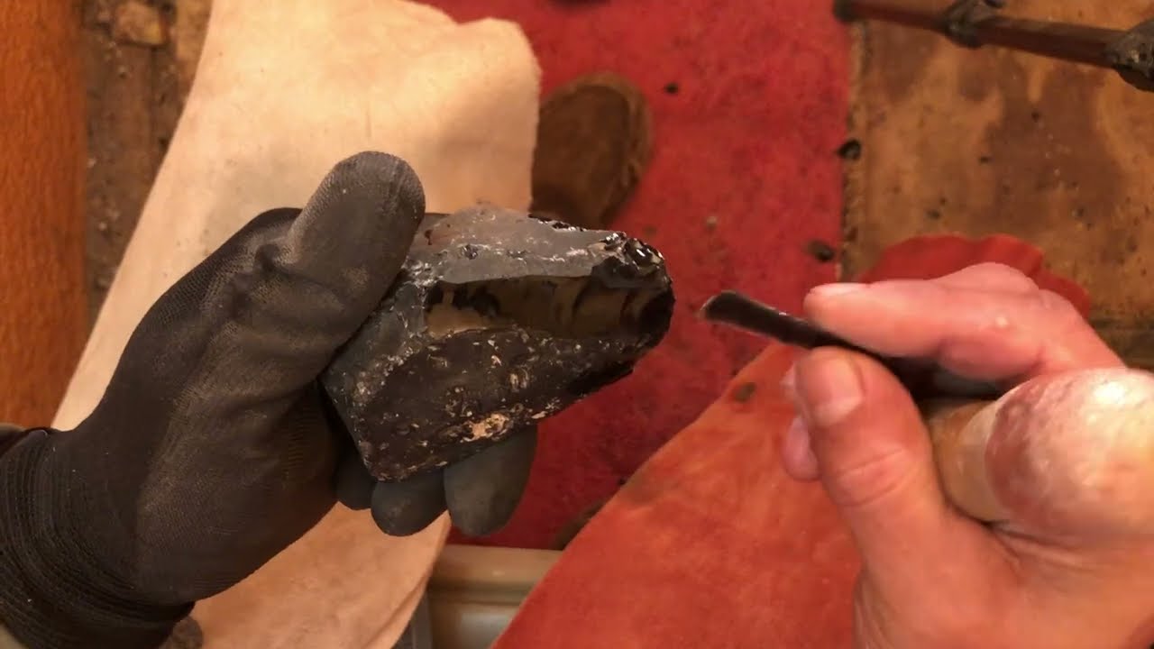 Spalling Obsidian rock