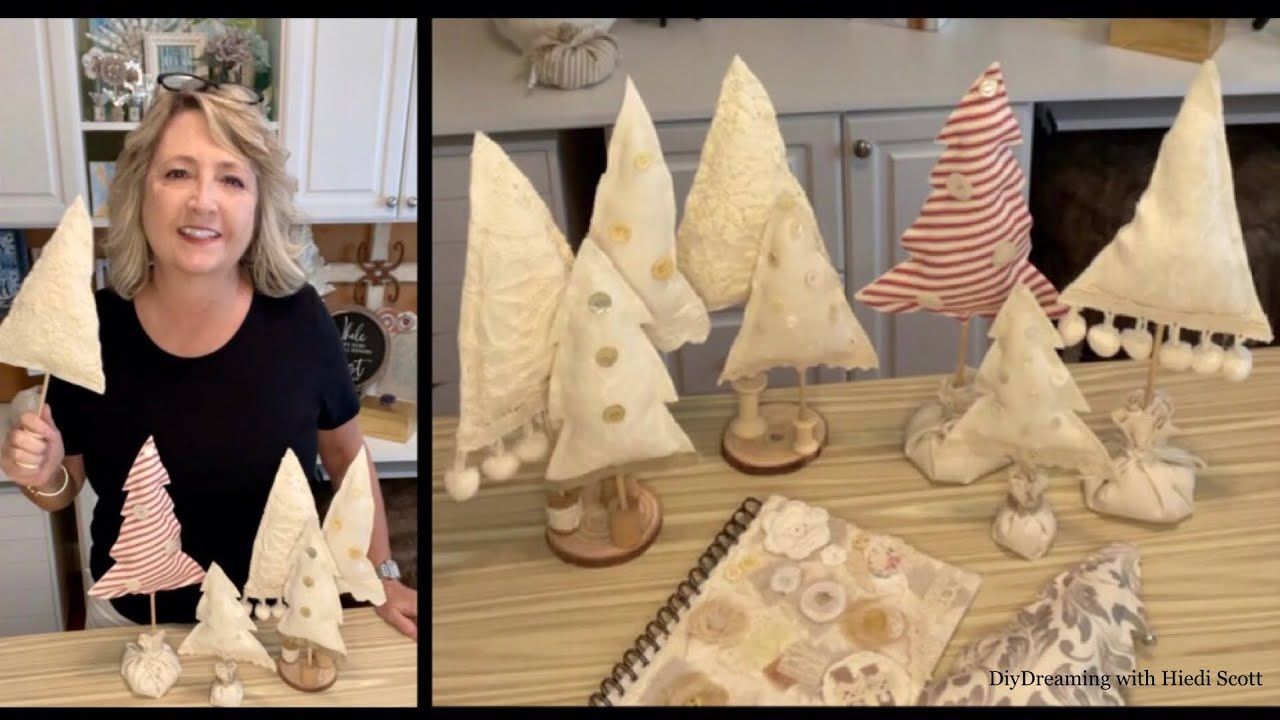 Beautiful Canvas & Lace Christmas Trees with Several Styles of Stands