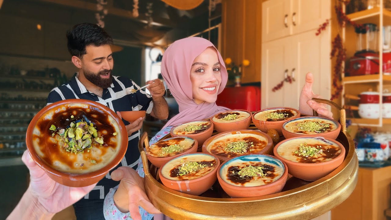 لازم تجربوها أرز بحليب عالطريقة التركية we made the turkish rice pudding (Fırın Sütlaç)
