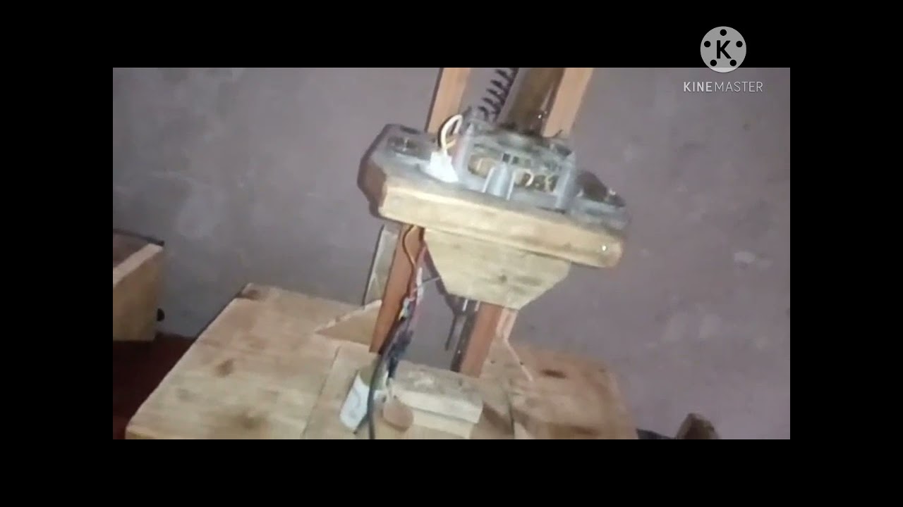 furadeira de bancada feito com motor de  máquina de lavar