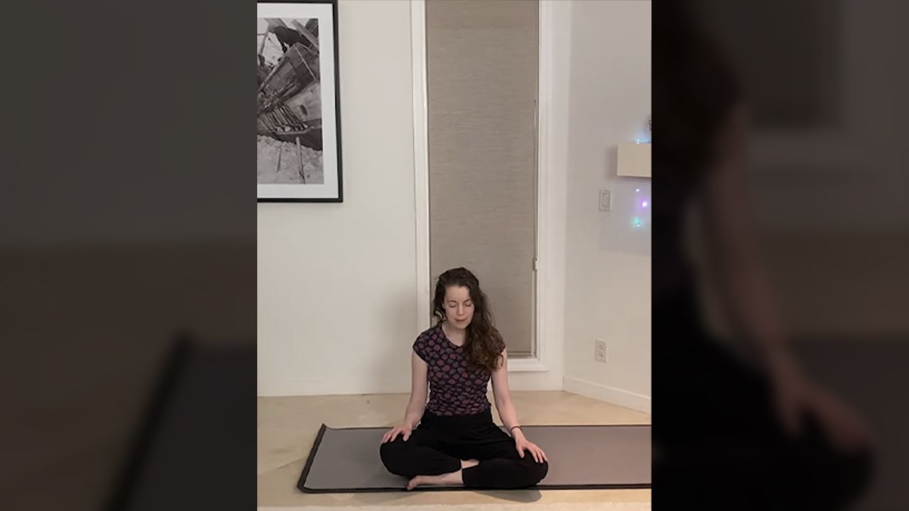 Strong female heartbeat during yoga