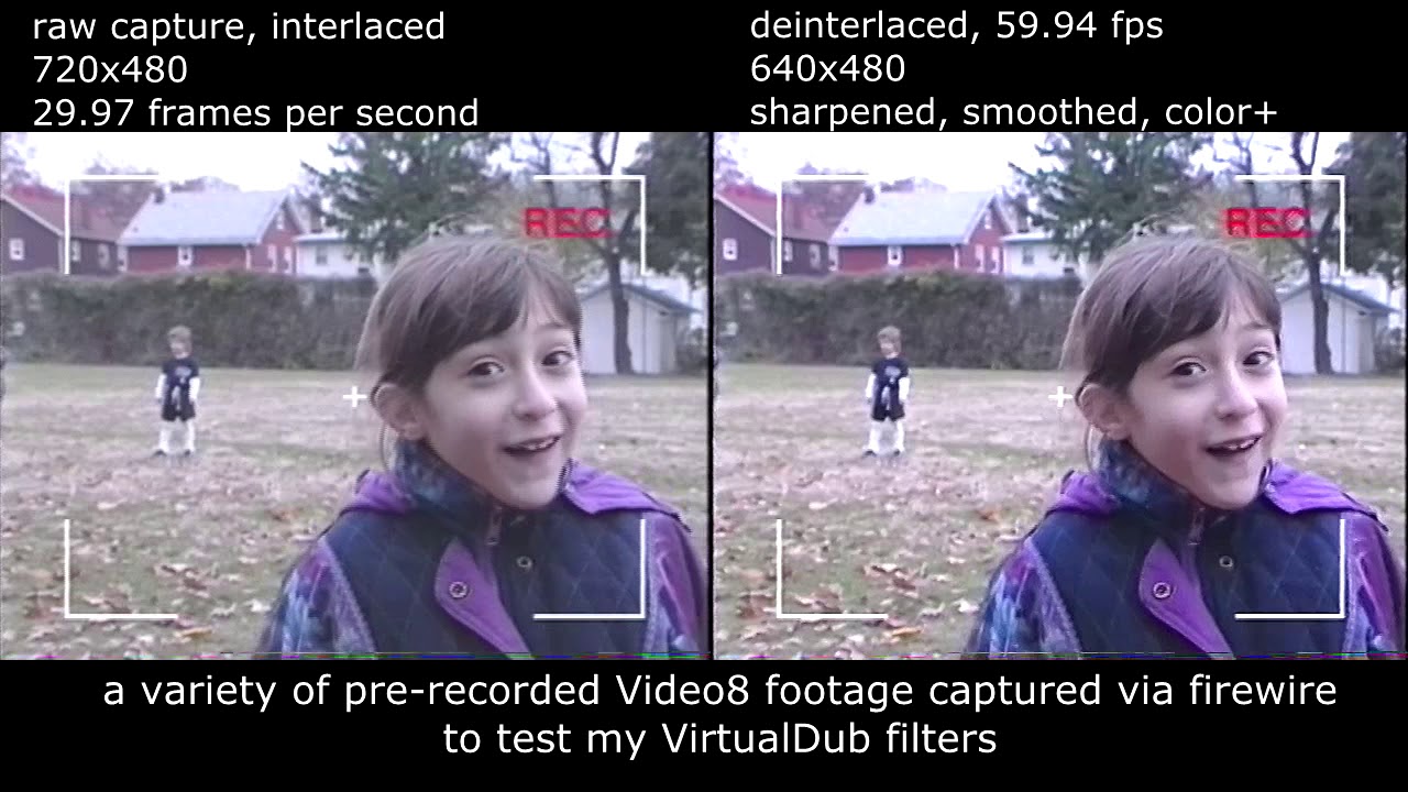 Video8 FireWire Capture VirtualDub Filters test