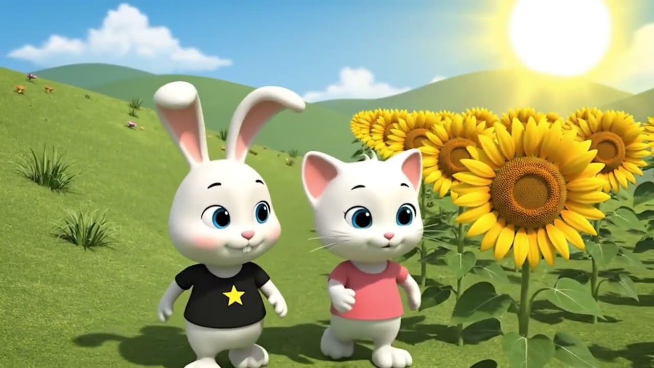 Rain Rain Go Away 🌧️  Cute Rabbit & Cat Nursery Rhyme for Babies
