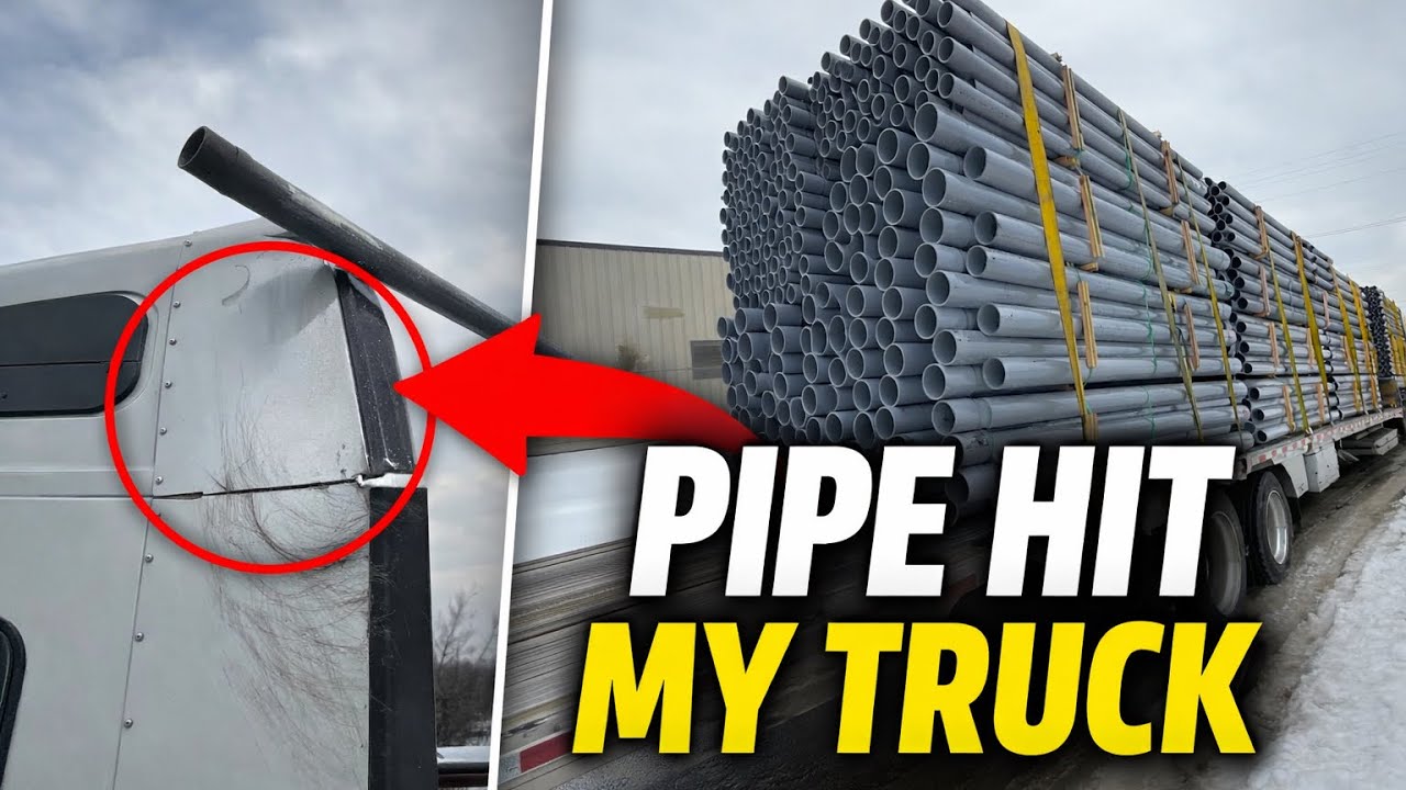 Shipper Damaged My Truck… Pipe Hit My Sleeper!!!  Stepdeck Vlog #55 