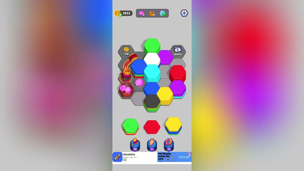 Hexa sort Level 290 Solution Walkthrough 