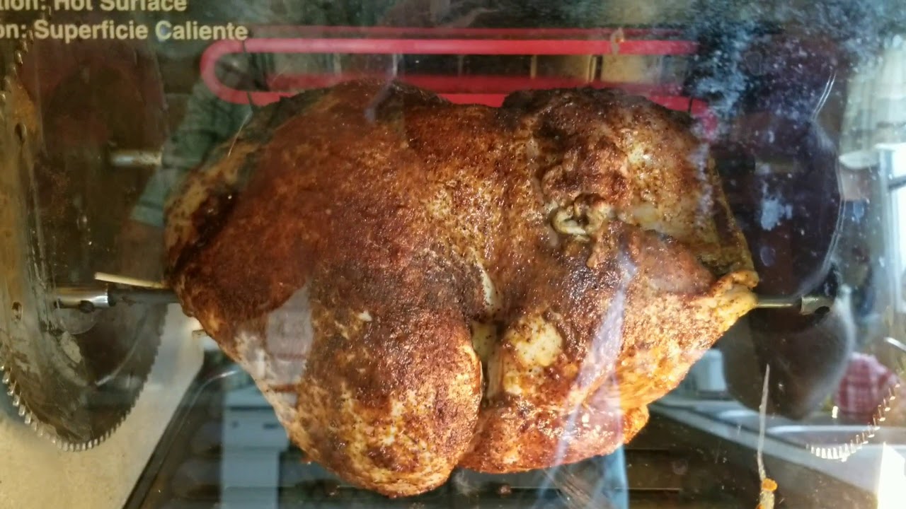 Barbeque rotisserie chicken on the Showtime countertop rotisserie oven!