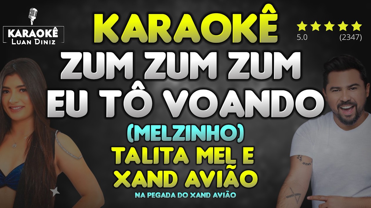 KARAOKÊ - MELZINHO (Zum Zum Zum Eu Tô Voando) | Talita Mel e Xand Avião | Na Pegada do Xand Avião