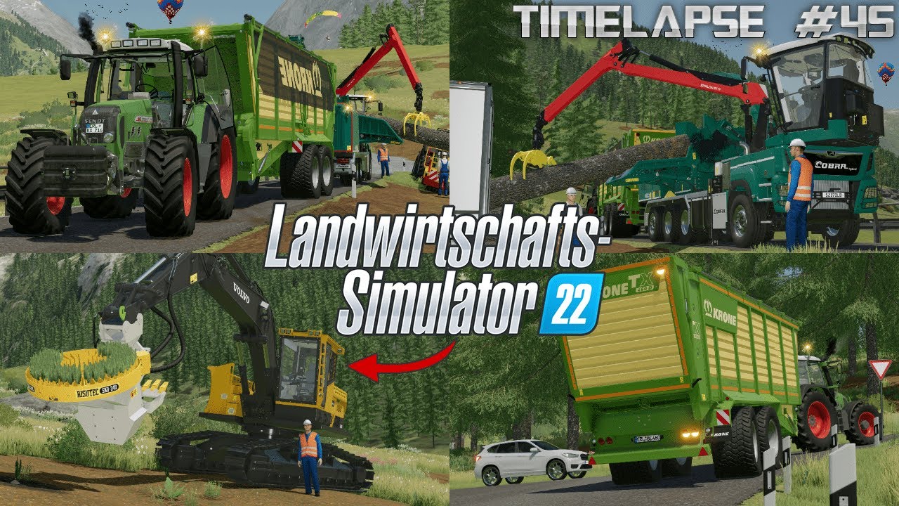HACKSCHNITZELN XXL mit LENER HACKGUT! 💪🚜💨 AUFFORSTUNG mit VOLVO EX 250DL? 🤔🌲| [LS22] - Timelapse #45