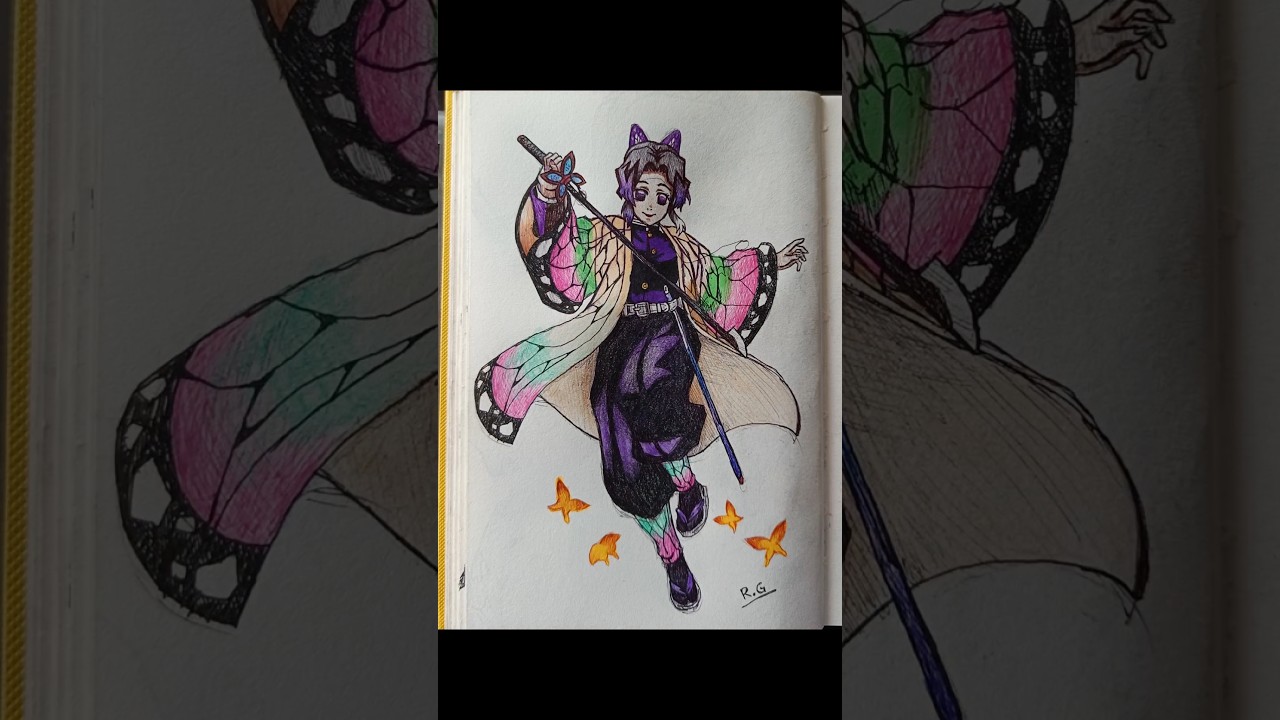 Demon Slayer character, speed drawing #anime #drawing #demonslayer #art #animedrawing #fyp #sketch