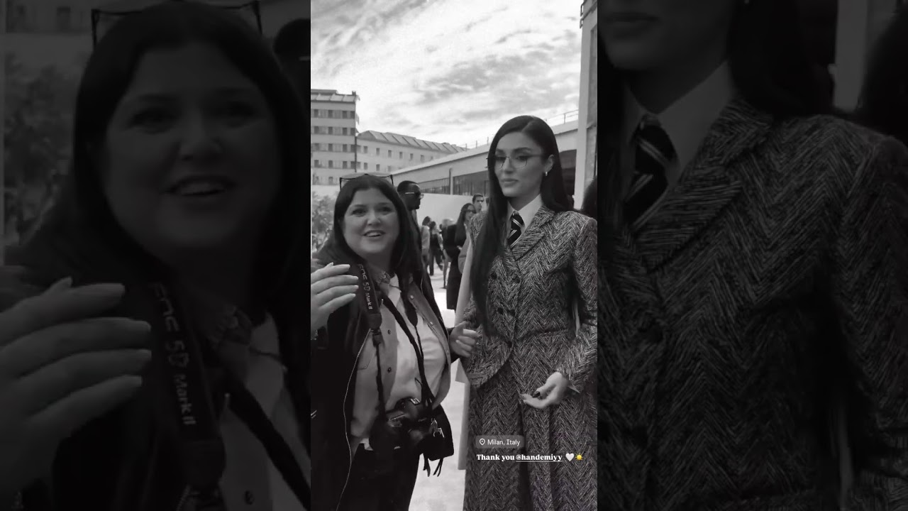 Hande Er&ccedil;el: The Definition of Grace at Milan Fashion Week ✨ #shorts