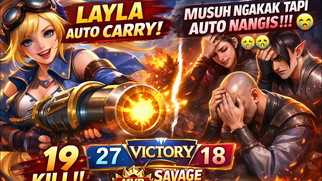 LAYLA AUTO CARRY!! Tim Lawan Nyerah Mental di Menit 10 😱 (27-18 MVP)