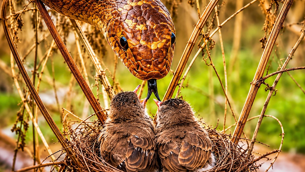 Savage Snake Attack on Baby birds | Parent's Unbearable Reaction | Black Headed bulbul in nest day 8