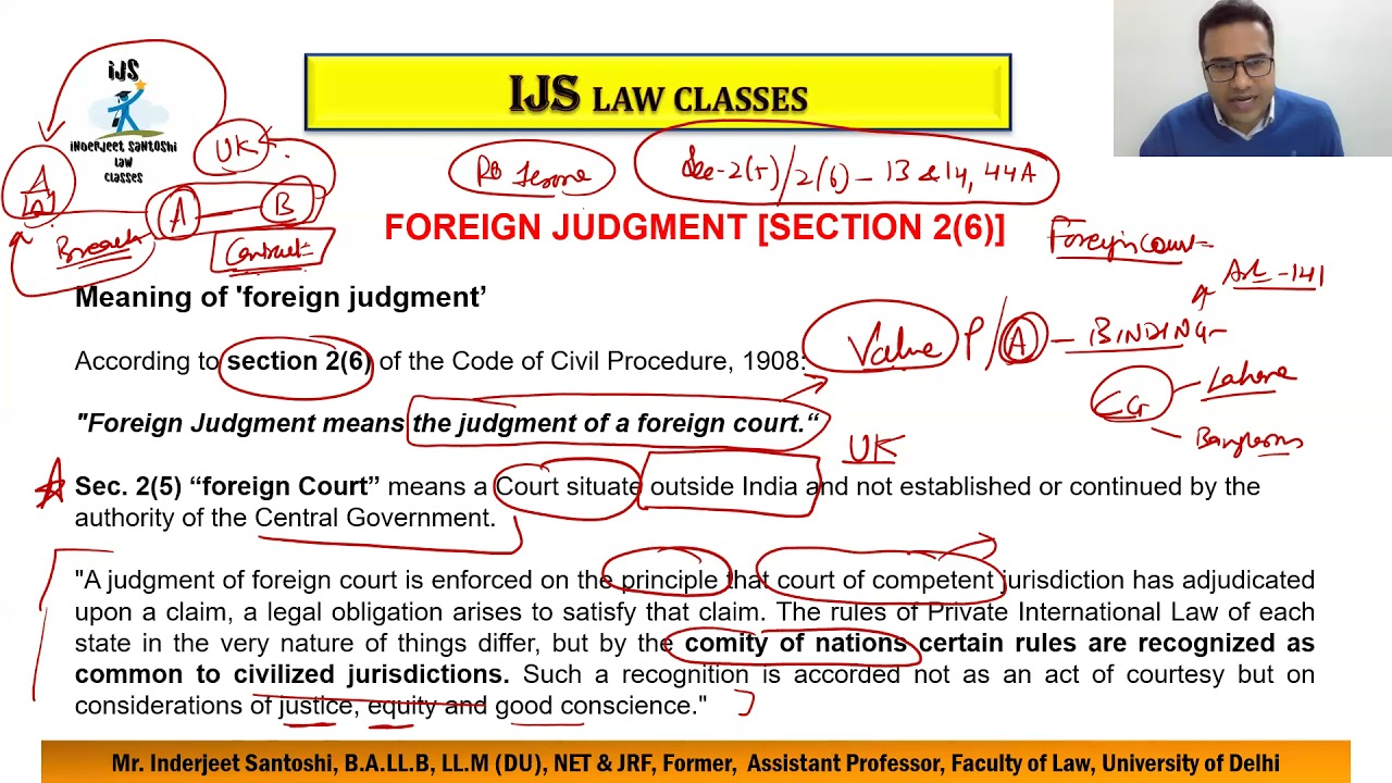 L - 8 Foreign Judgment Sec.  2 (6), 2(5), 13 - 14   &  Sec. - 12 Bar to Further Suit