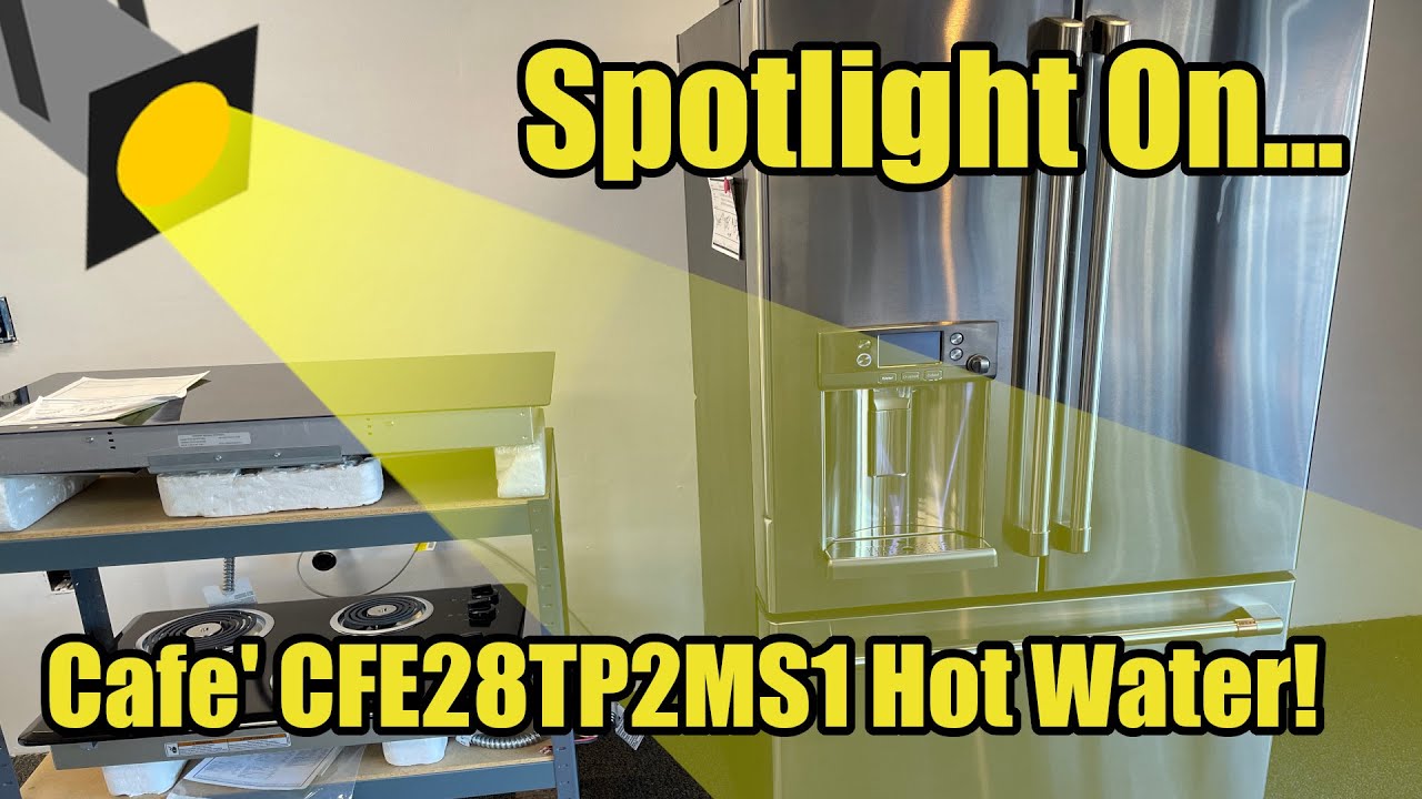 Spotlight On Cafe' model CFE28TP2MS1 with Hot Water Dispenser, 3 door French Door Refrigerator
