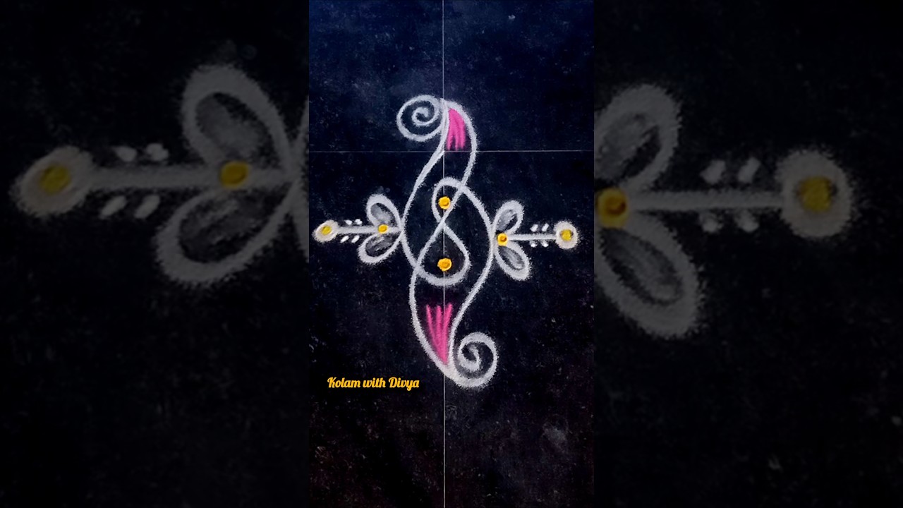 Border sikku kolam using 2 dots 