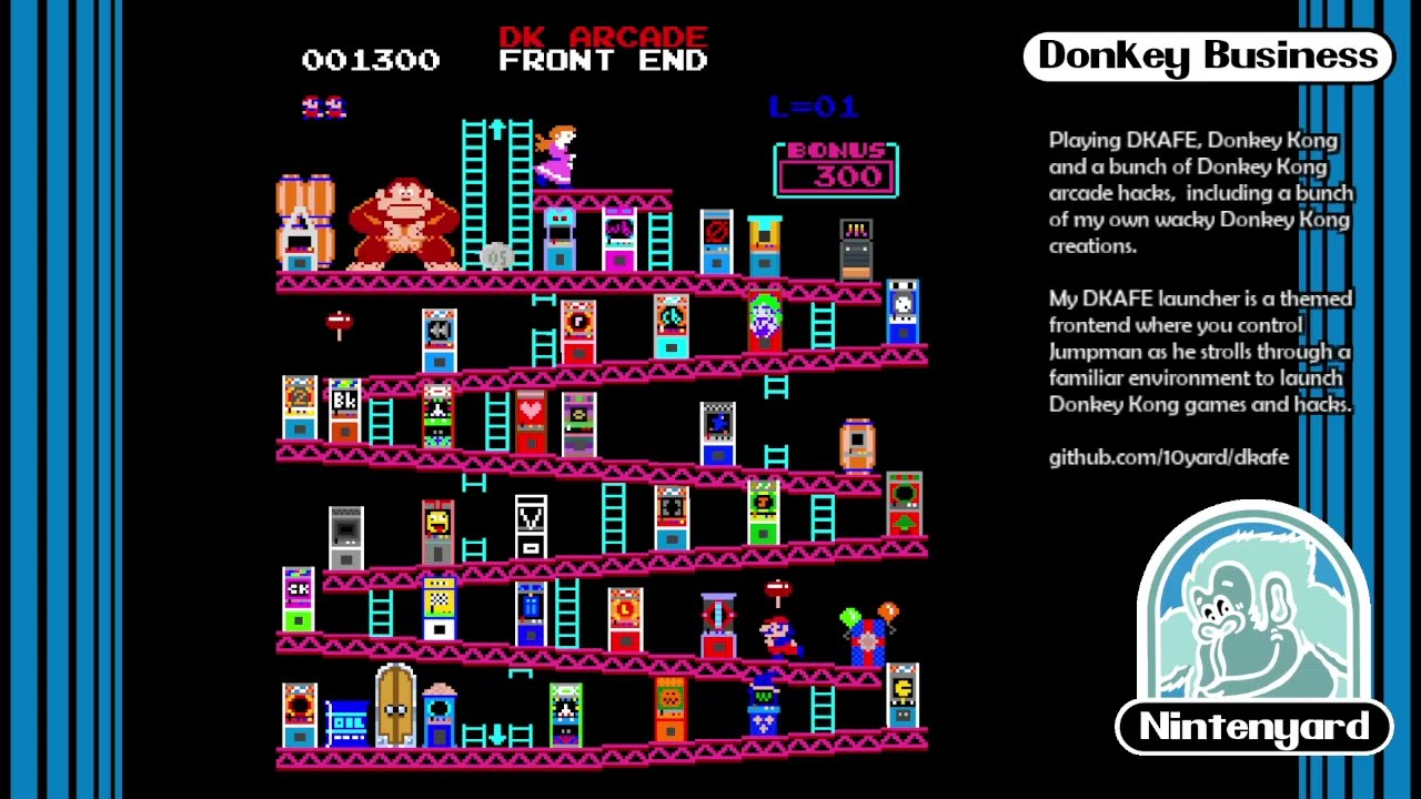Playing some of my Donkey Kong Hacks in my Donkey Kong Frontend system - DKAFE.  #retrogaming