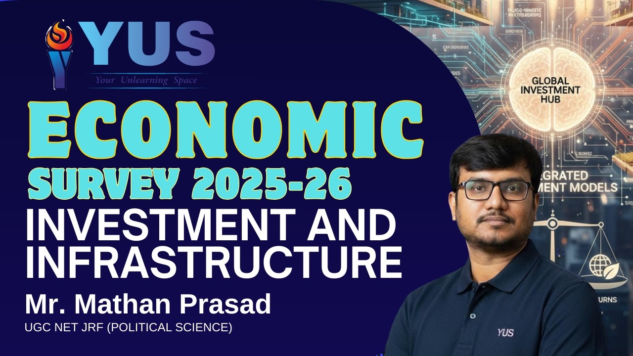 ECONOMIC SURVEY 2025-26 | INVESTMENT AND INFRASTRUCTURE | UPSC PRELIMS 2026 | YUS IAS | MATHAN SIR