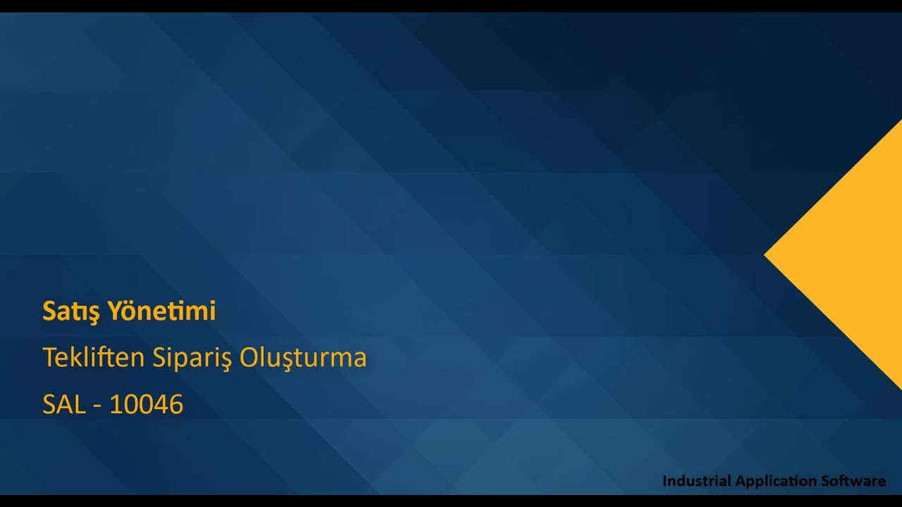 SAL 10046 : SALT01 - Tekliften Sipariş Oluşturma