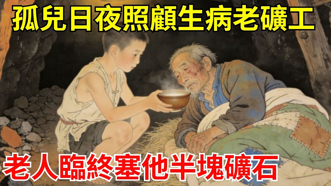 12歲孤兒替縣令公子入礦洞，三年間日夜照顧生病老礦工。老人臨終塞他半塊礦石：此乃「金脈引」，照圖挖山！此後他開金礦，富甲三省！#故事頻道#聽書#民間故事#說書#善有善報#爽文