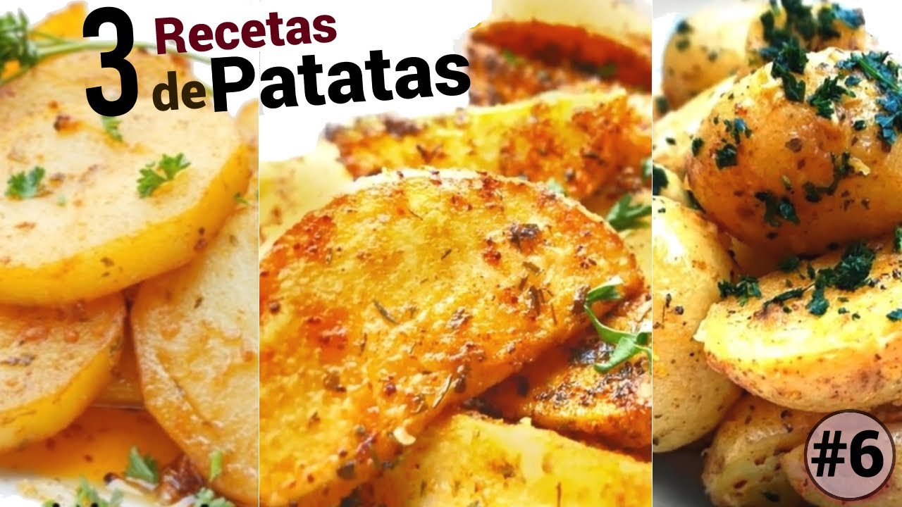 3 recetas de PATATAS, RÁPIDAS y RICAS 🥔😋 papas FACILES y con POCOS INGREDIENTES 🍠 LAS 3 MEJORES #06