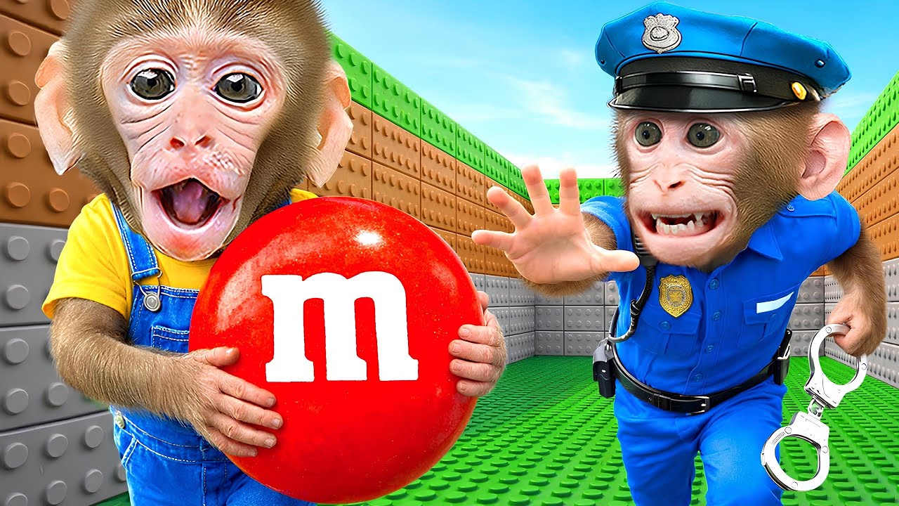 Candy M&M in Trouble! Monkey Baby Police Chase |Nursery Rhymes &Kids Songs |Bobby Kids Songs #monkey