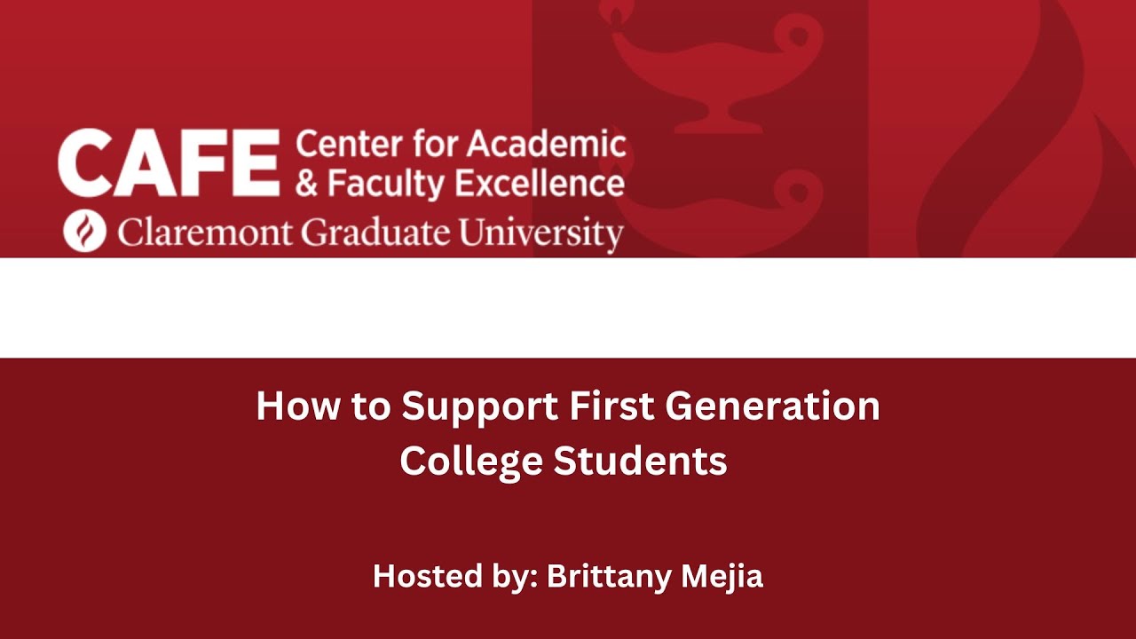 How to Support First Generation Students