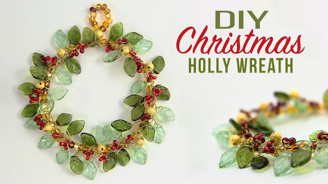 How to make a beaded christmas wreath decoration - Live beading tutorial