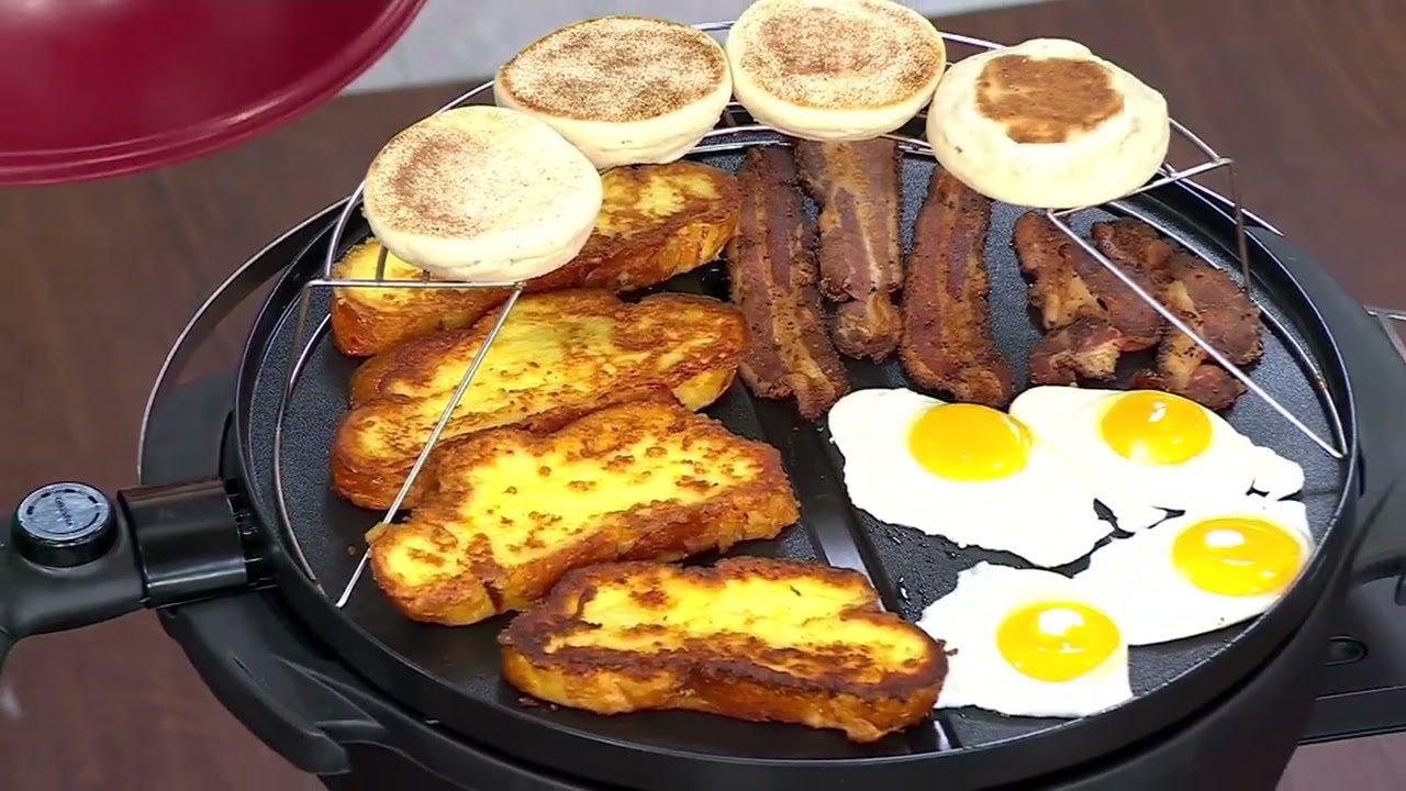 GreenPan 2-in-1 Portable Indoor/Outdoor Electric Grill w/Griddle Plate on QVC