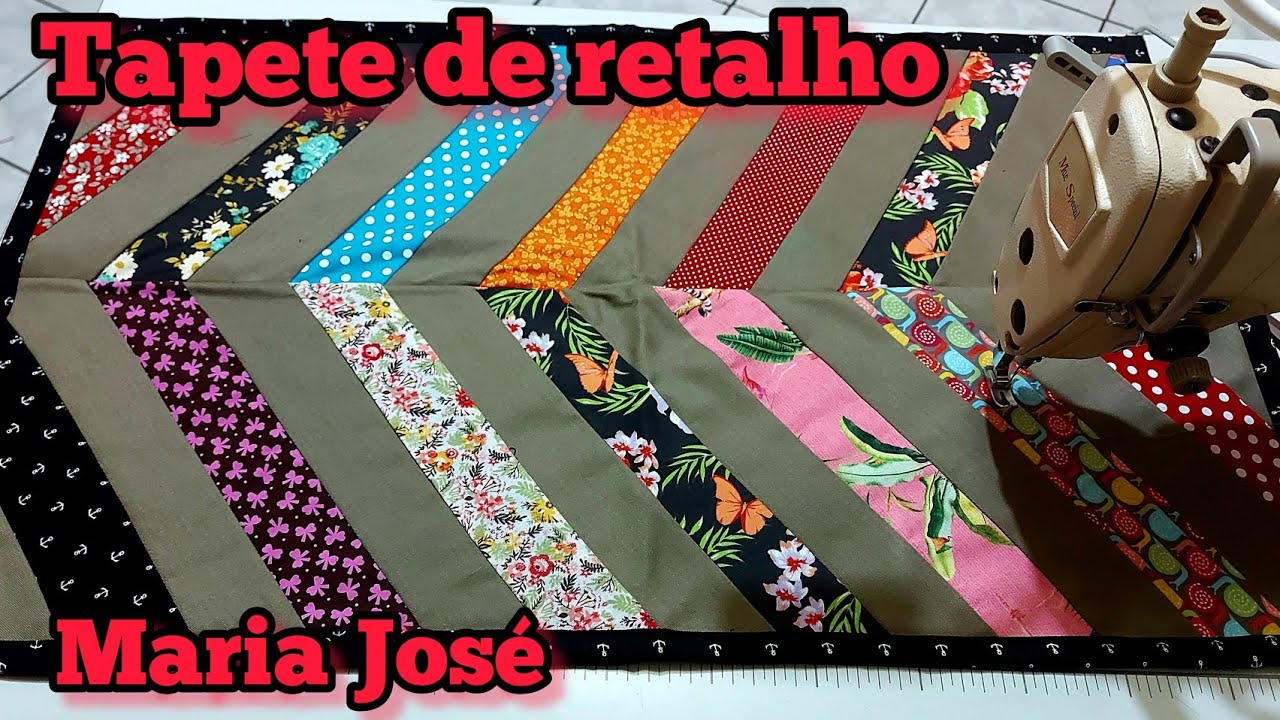 LINDO TAPETE DE RETALHO FEITO NA DIAGONAL | PASSO À PASSO