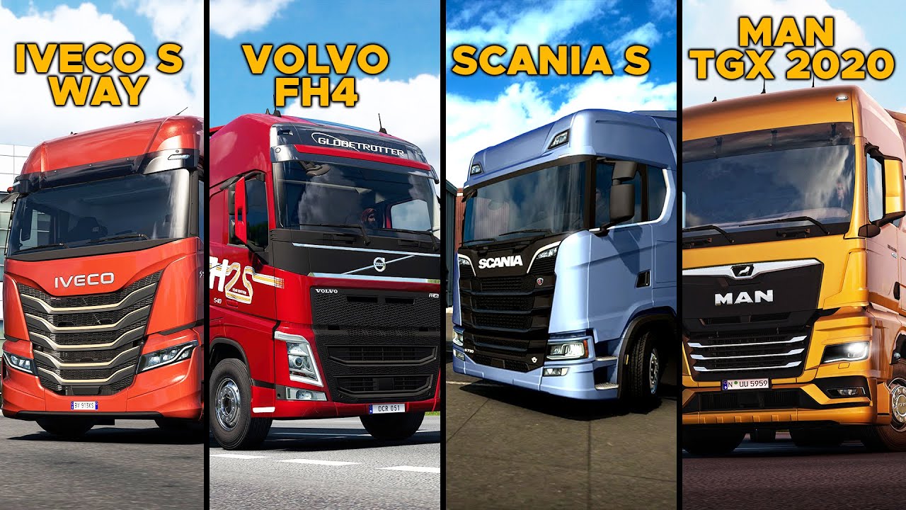 Iveco S way vs Scania S vs Volvo FH4 vs MAN TGX 2020 in Euro truck Simulator 2 | ETS2 Best Truck
