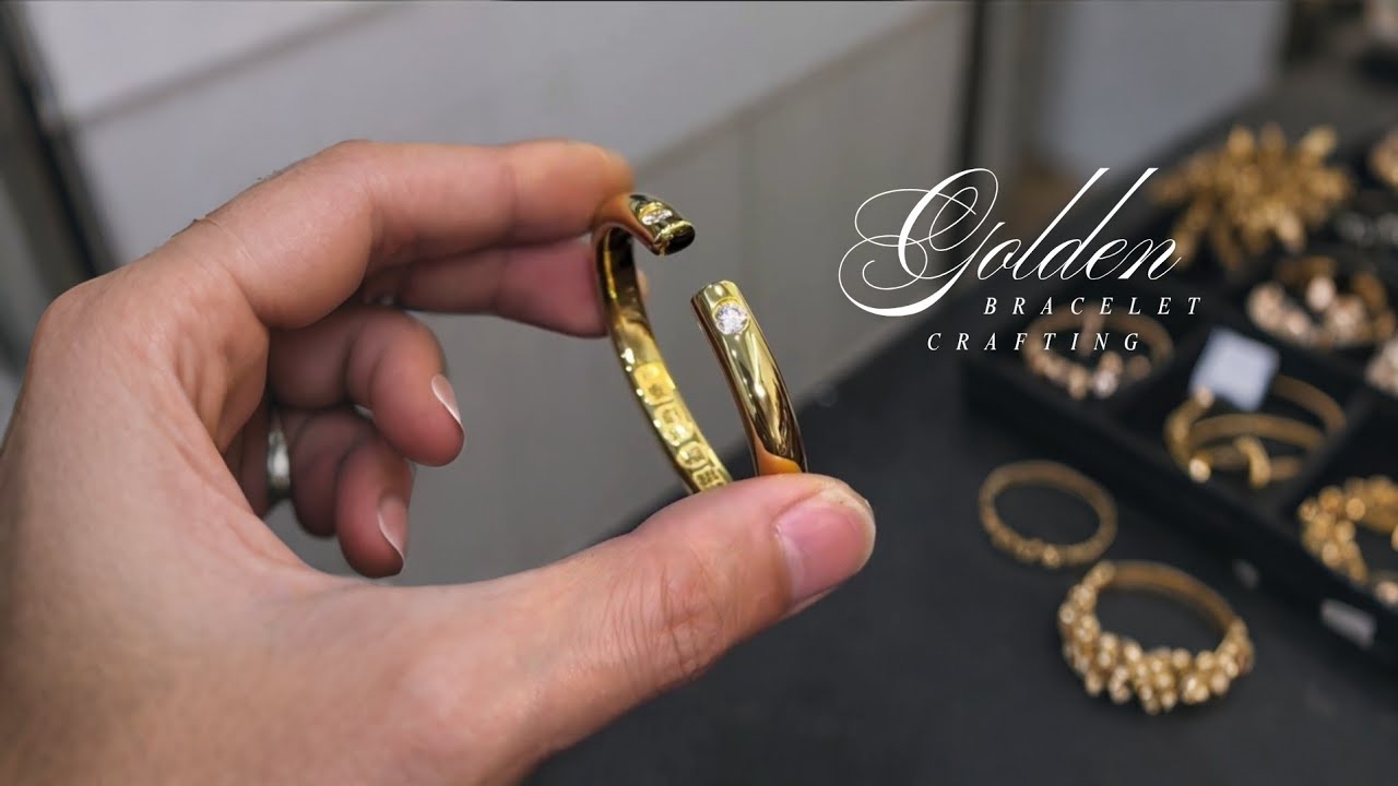 Изготовление золотого браслета с бриллиантами на спине вьюна | Высокоглянцевая зеркальная отделка...